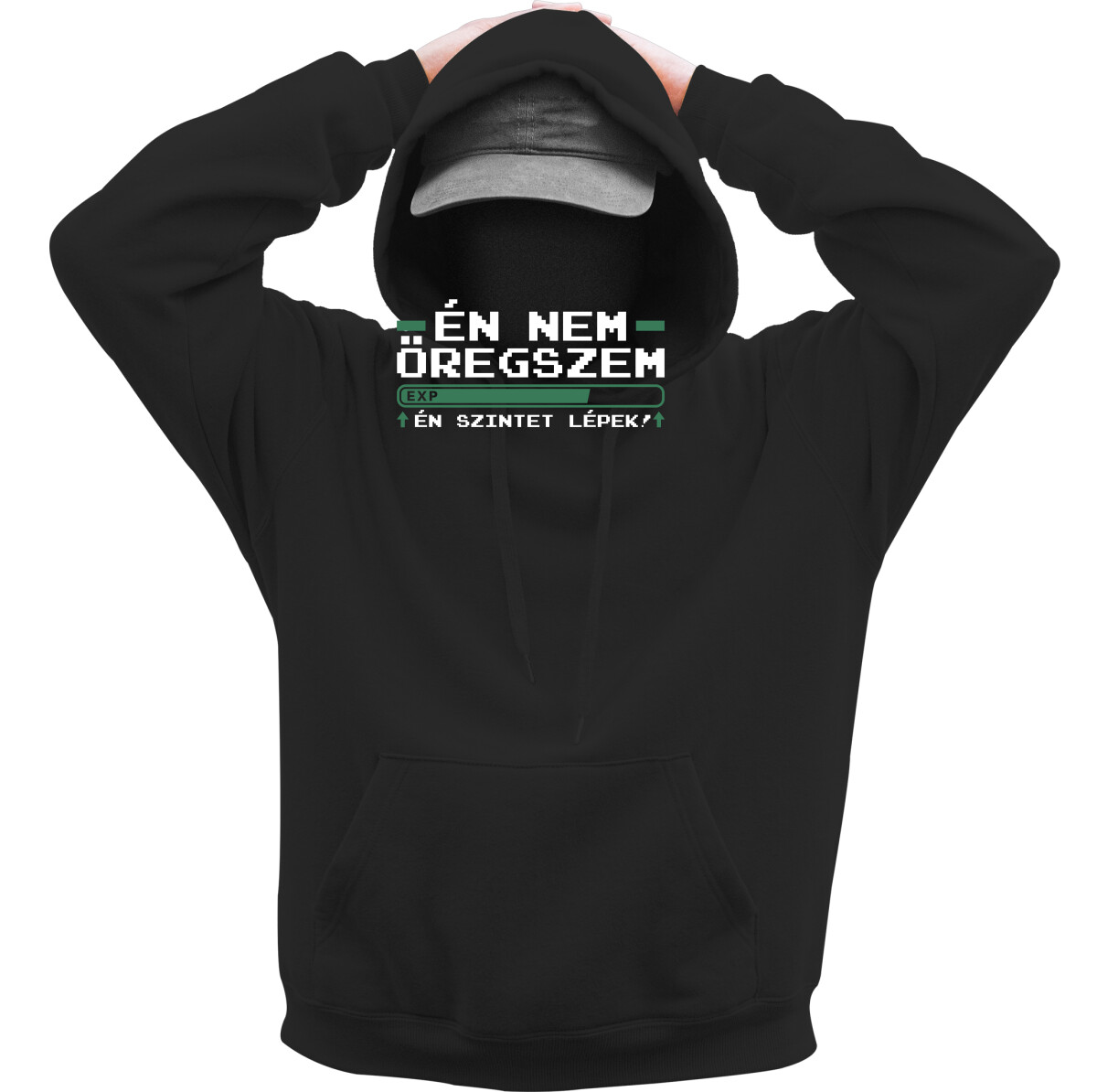 Kapucnis belebújós pulóver