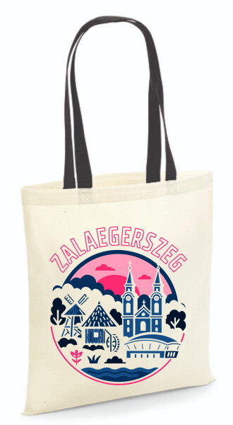 Vászontáska - színes fülű 