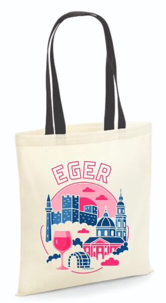 Vászontáska - színes fülű 