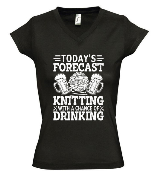 Női V nyakú póló