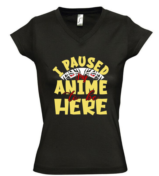 Női V nyakú póló