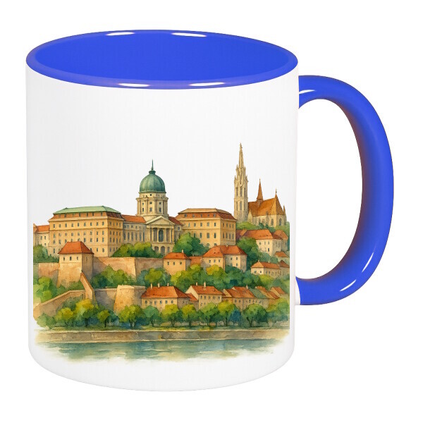 Színes fülű és belsejű bögre