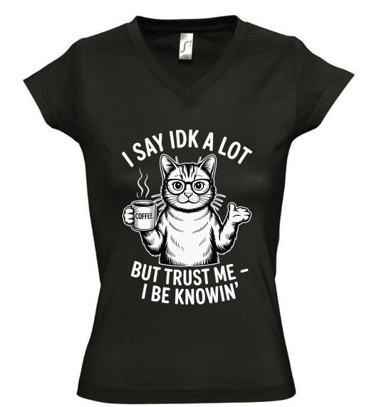 Női V nyakú póló