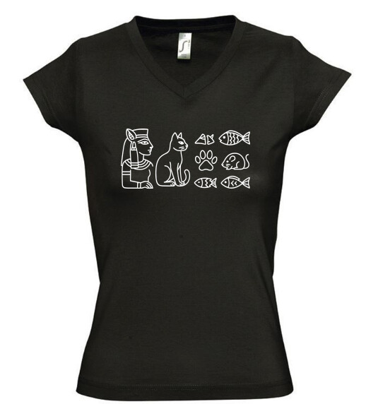 Női V nyakú póló