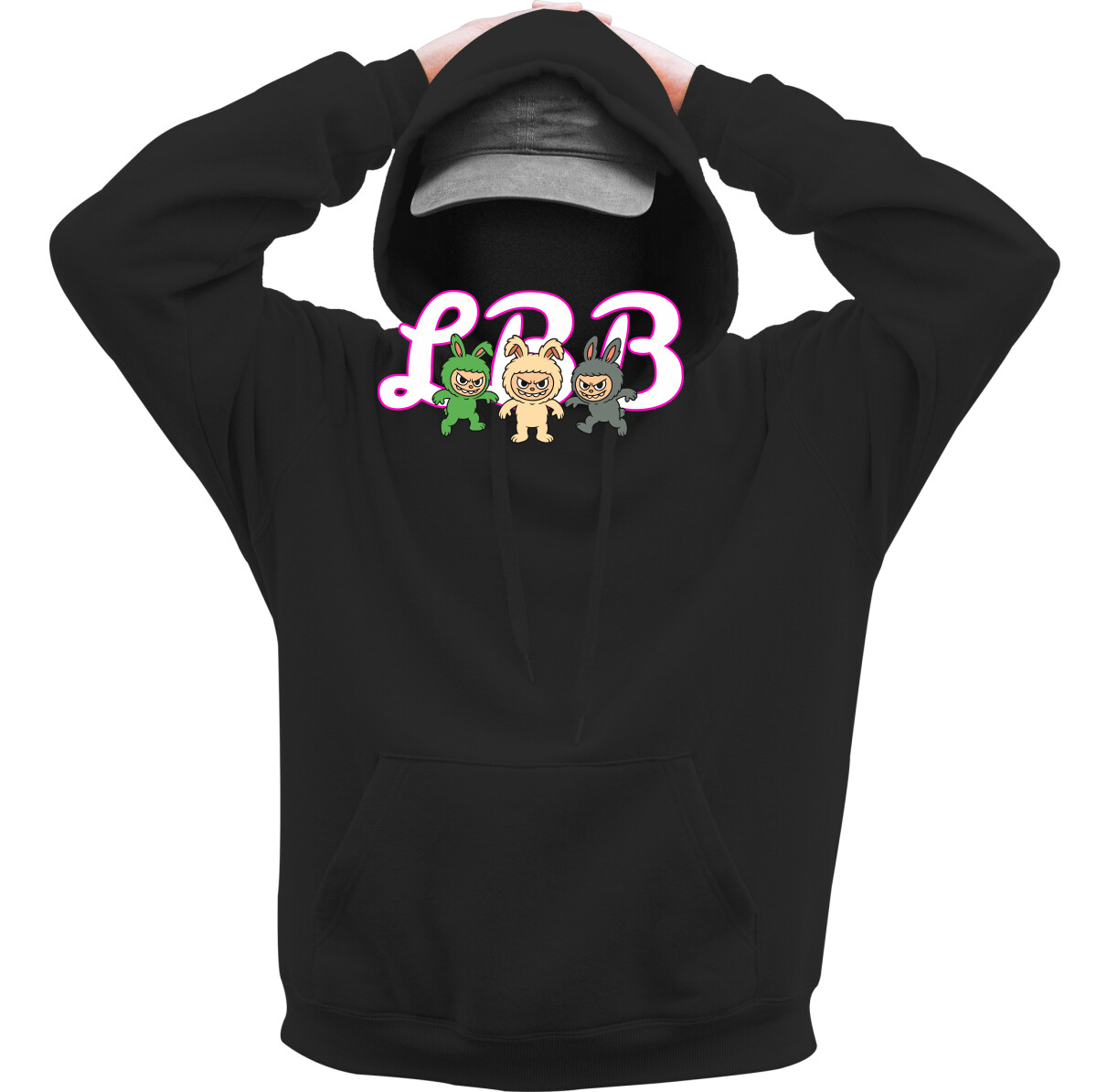 Kapucnis belebújós pulóver