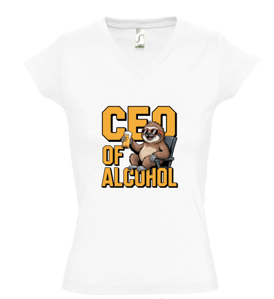 Női V nyakú póló