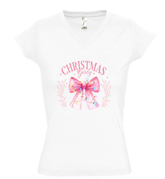 Női V nyakú póló