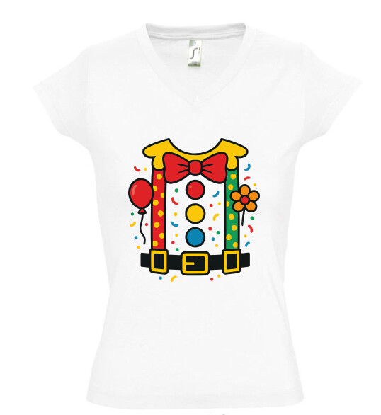 Női V nyakú póló