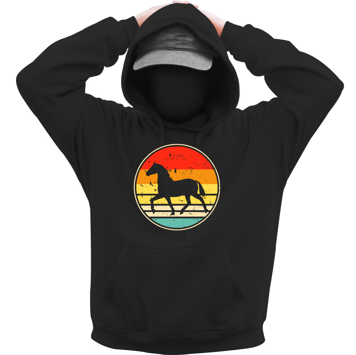 Kapucnis belebújós pulóver