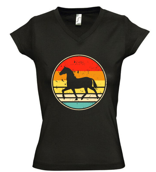 Női V nyakú póló