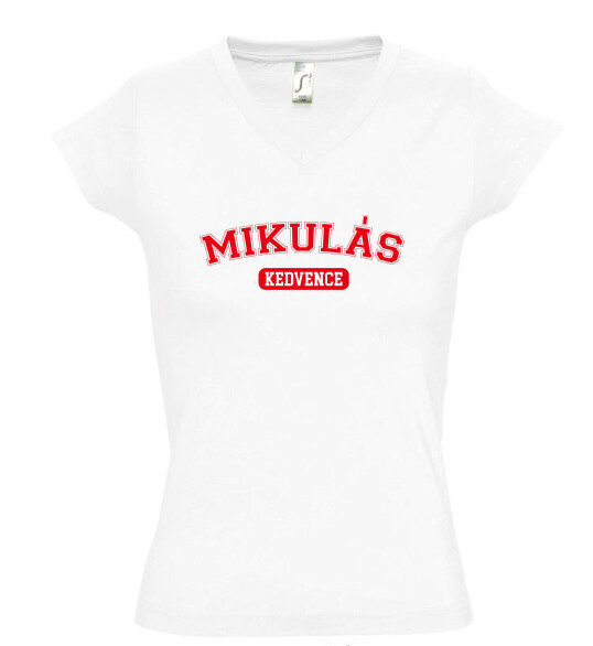 Női V nyakú póló