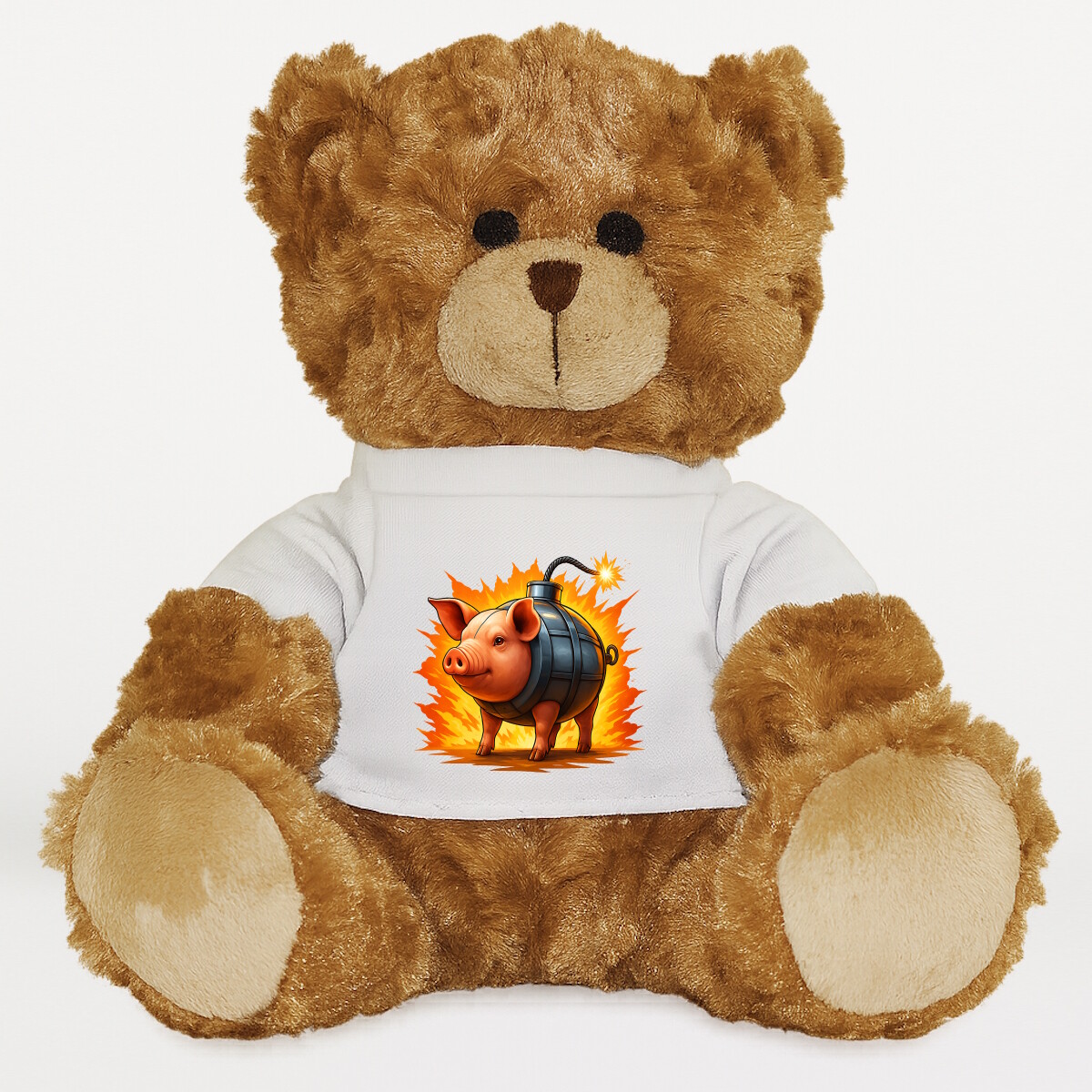 Plüssmaci egyedi pólóval