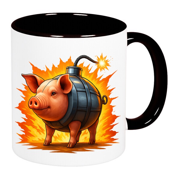 Színes fülű és belsejű bögre