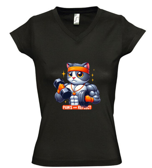 Női V nyakú póló