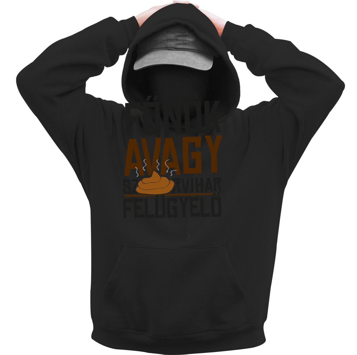 Kapucnis belebújós pulóver