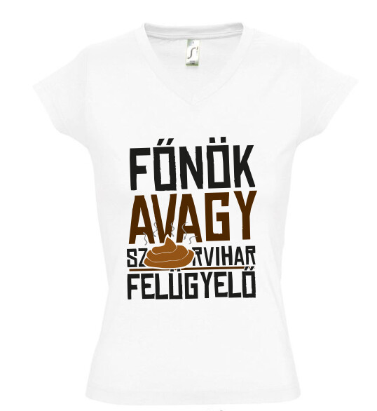 Női V nyakú póló