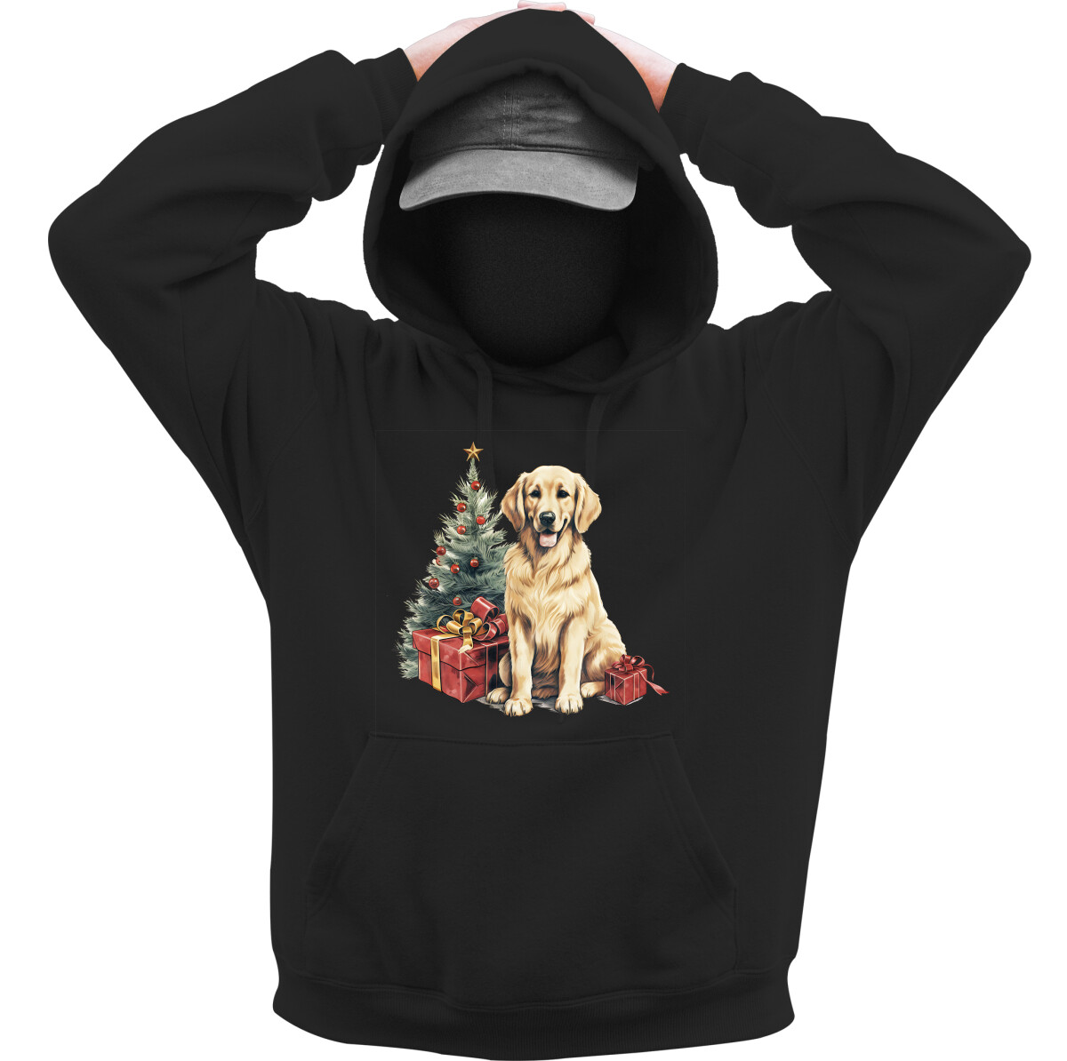 Kapucnis belebújós pulóver