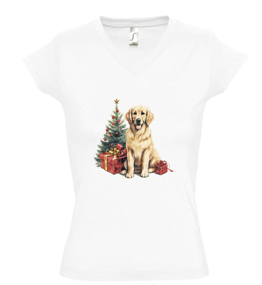 Női V nyakú póló