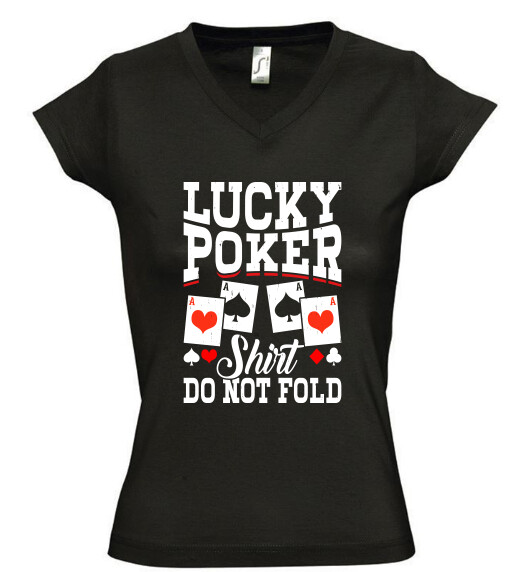 Női V nyakú póló