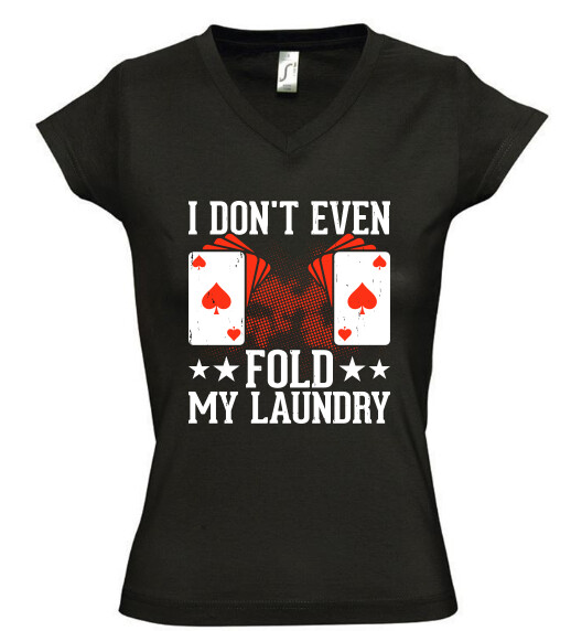 Női V nyakú póló