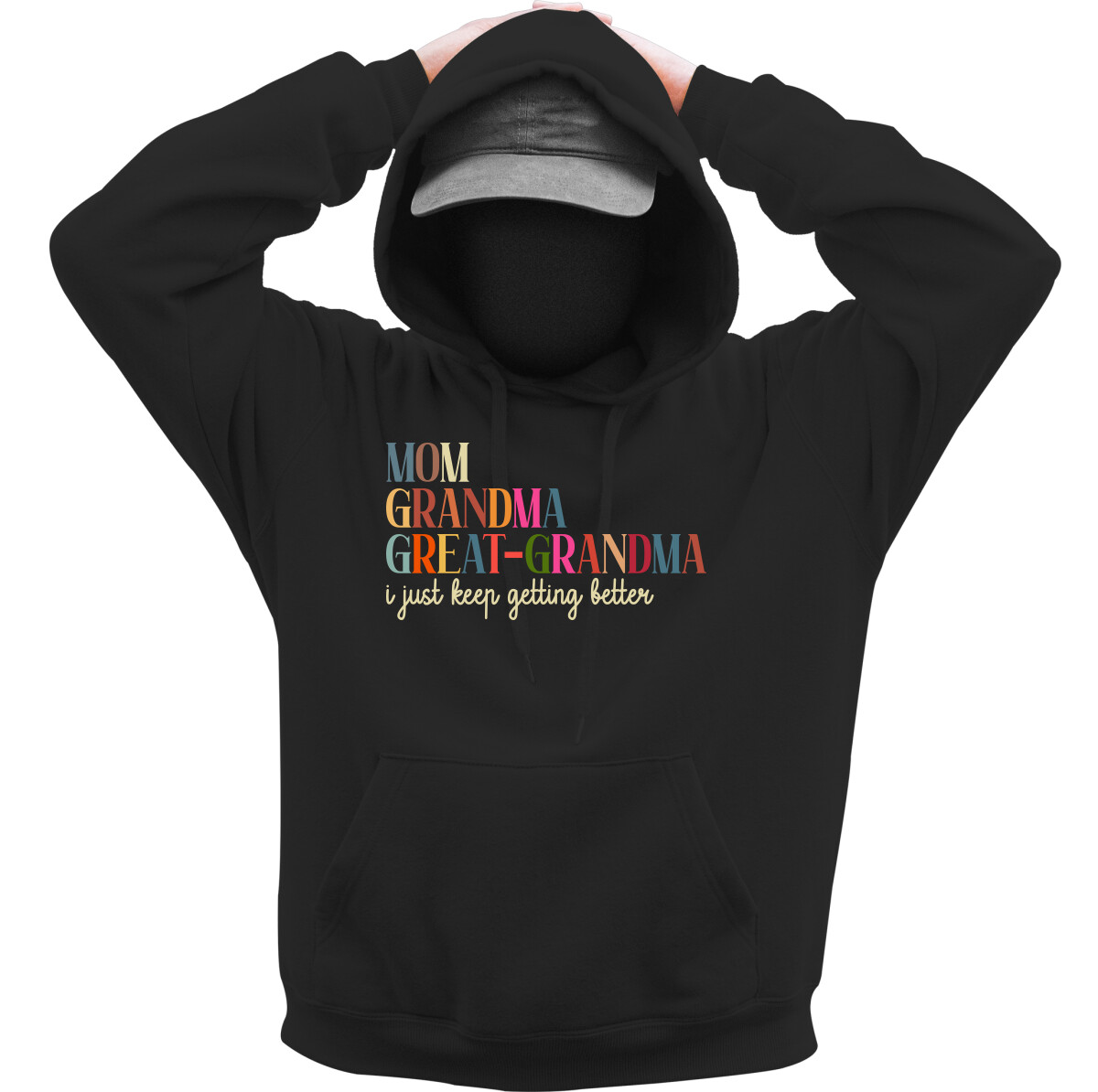 Kapucnis belebújós pulóver