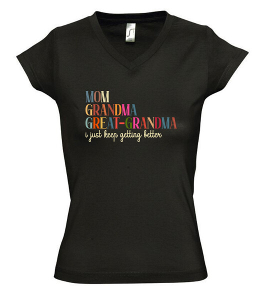 Női V nyakú póló