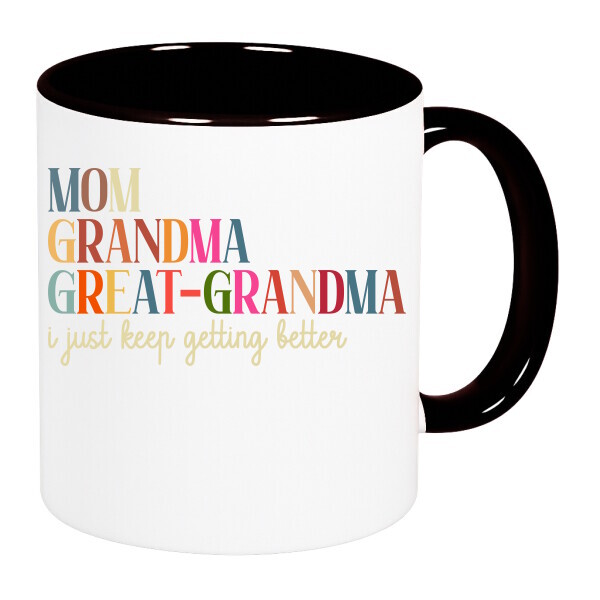 Színes fülű és belsejű bögre