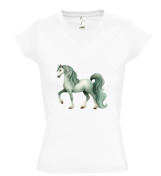 Női V nyakú póló