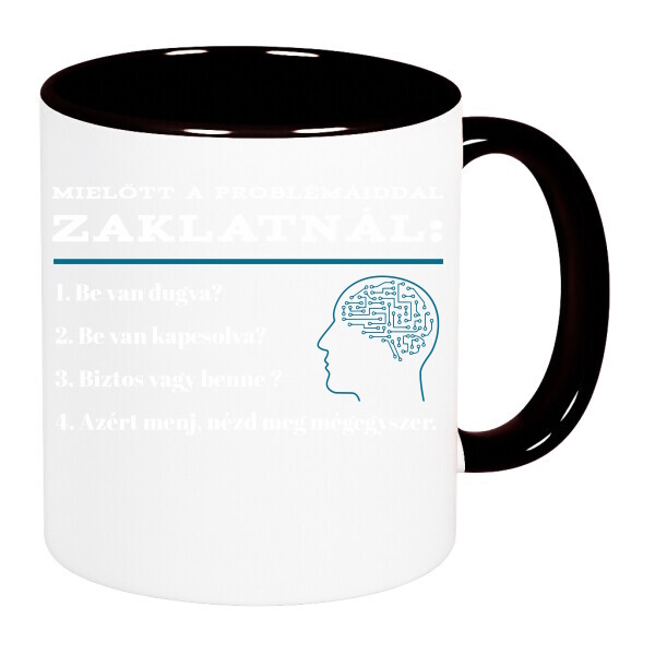 Színes fülű és belsejű bögre