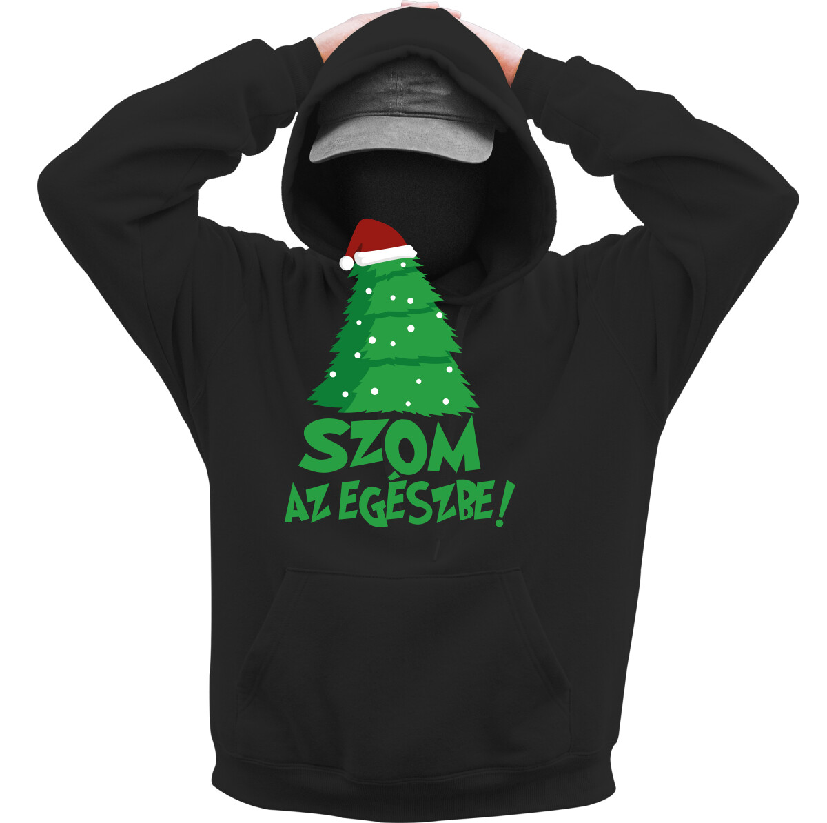 Kapucnis belebújós pulóver