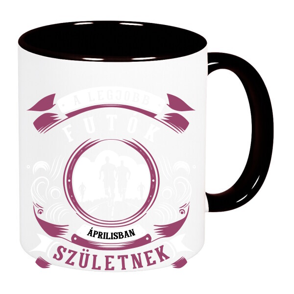 Színes fülű és belsejű bögre