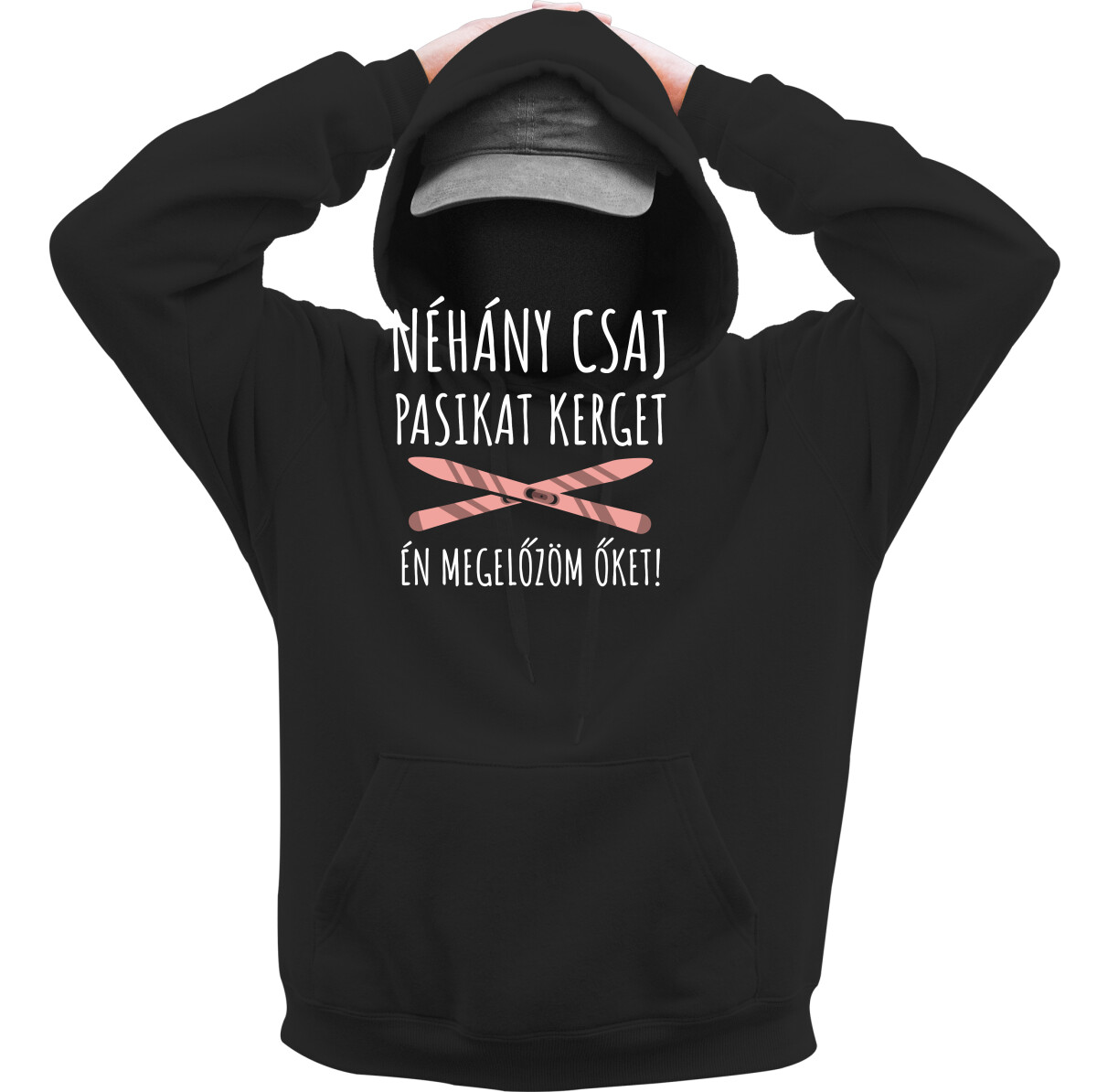 Kapucnis belebújós pulóver