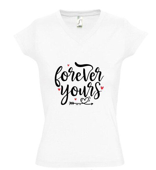 Női V nyakú póló