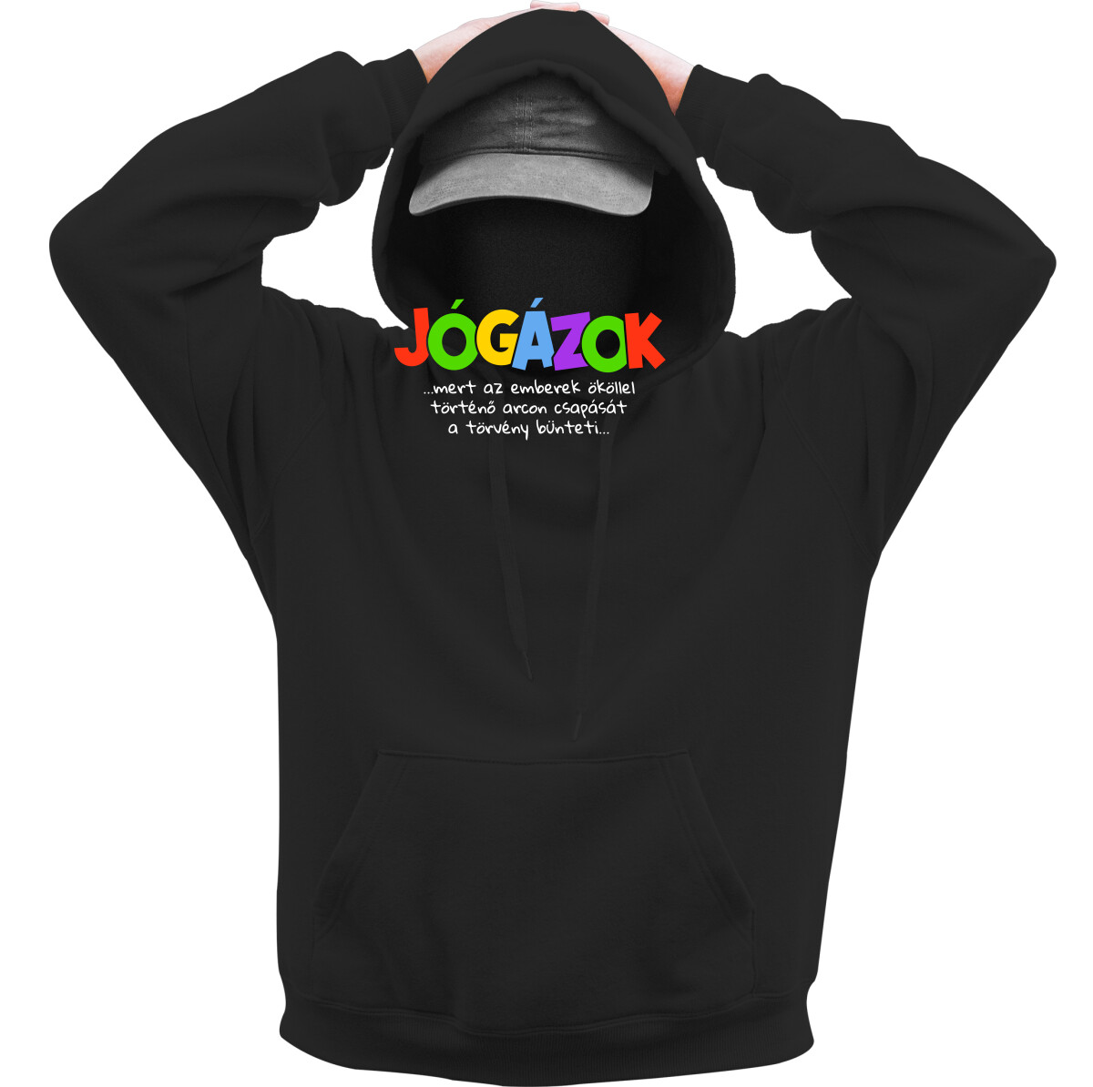 Kapucnis belebújós pulóver