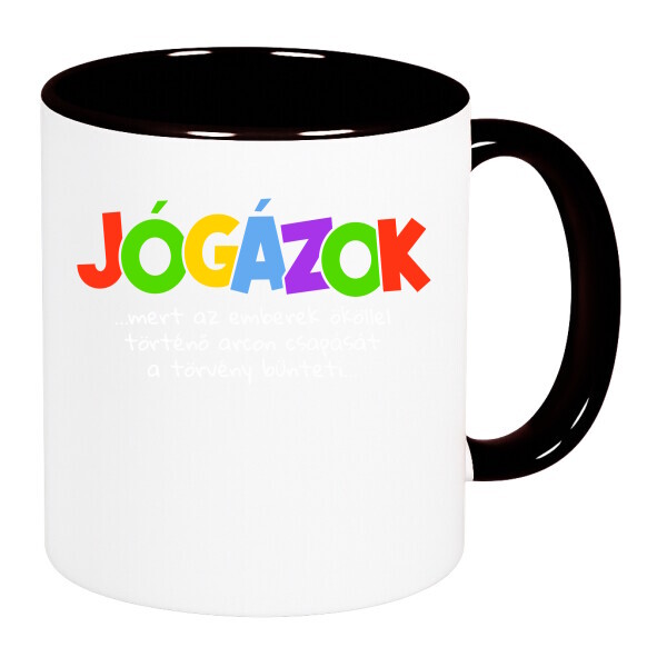 Színes fülű és belsejű bögre