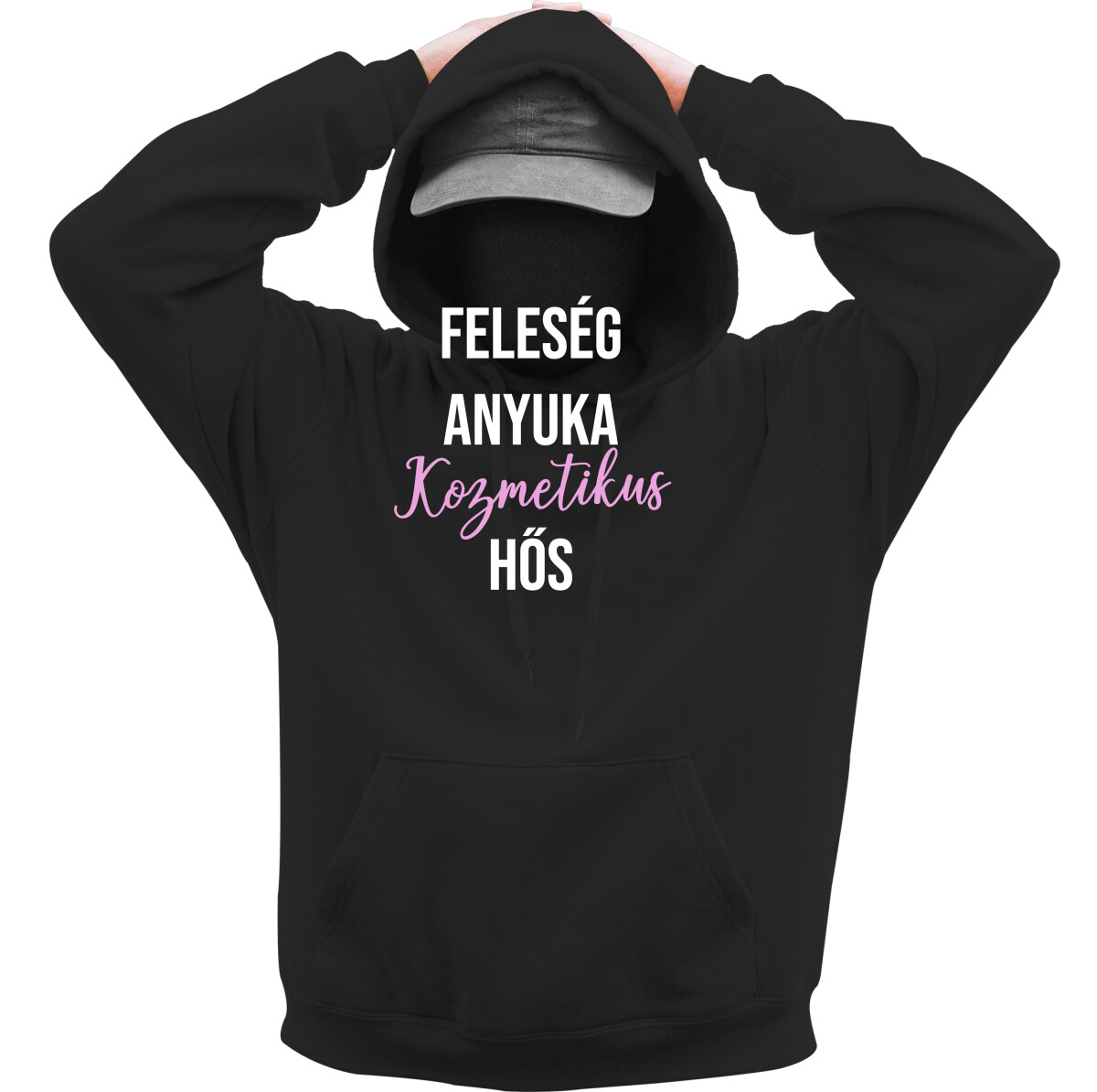 Kapucnis belebújós pulóver