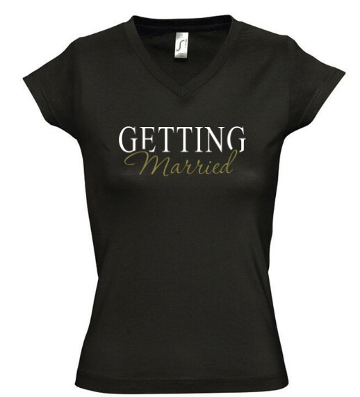 Női V nyakú póló