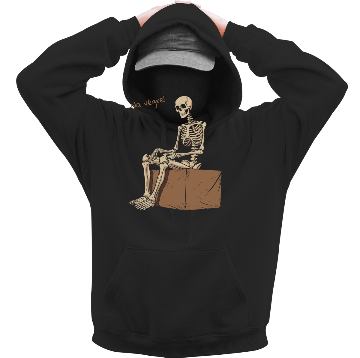 Kapucnis belebújós pulóver