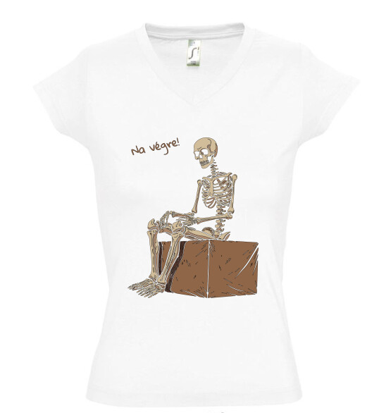 Női V nyakú póló