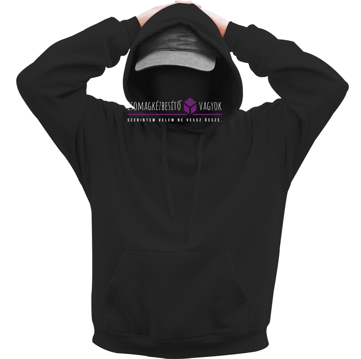 Kapucnis belebújós pulóver