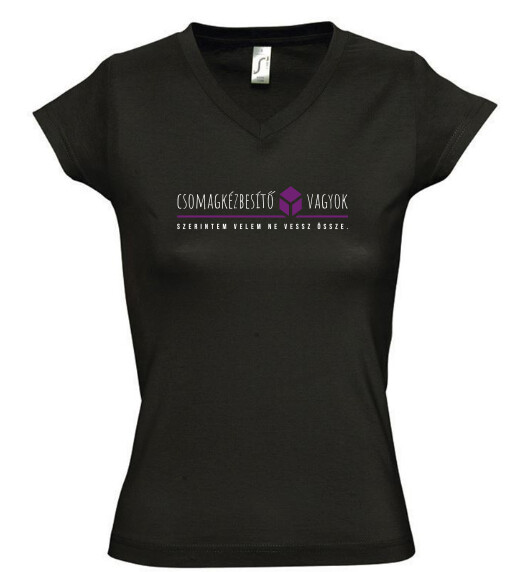 Női V nyakú póló
