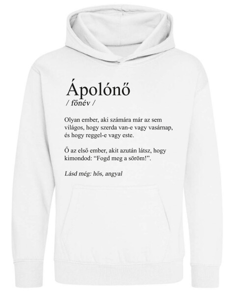 Kapucnis belebújós gyerek pulóver