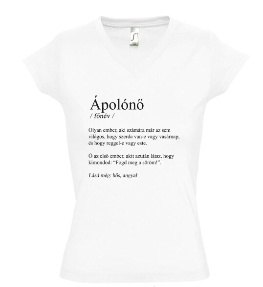 Női V nyakú póló