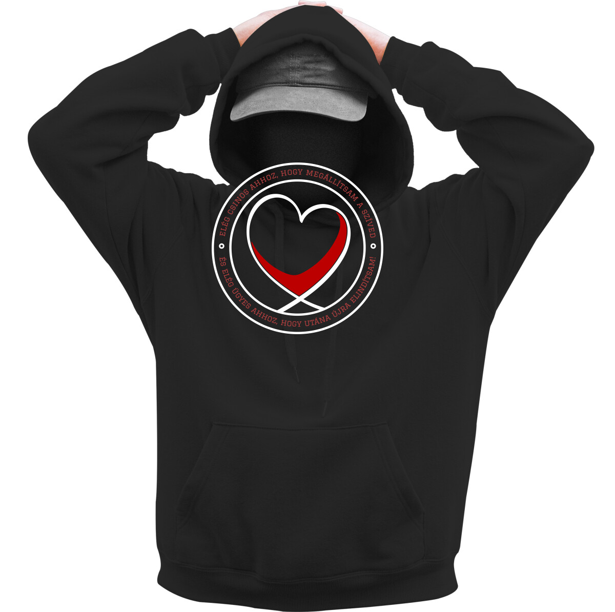 Kapucnis belebújós pulóver