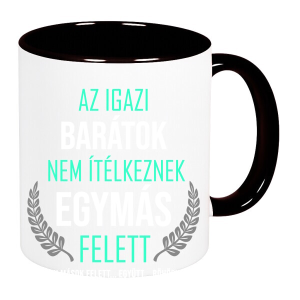 Színes fülű és belsejű bögre