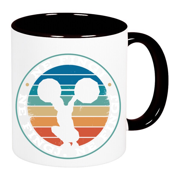 Színes fülű és belsejű bögre