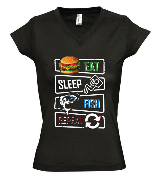 Női V nyakú póló