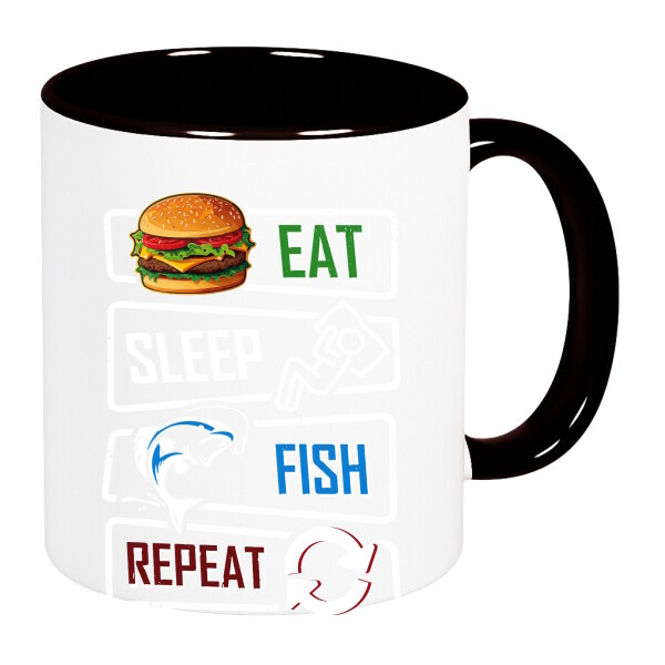 Színes fülű és belsejű bögre