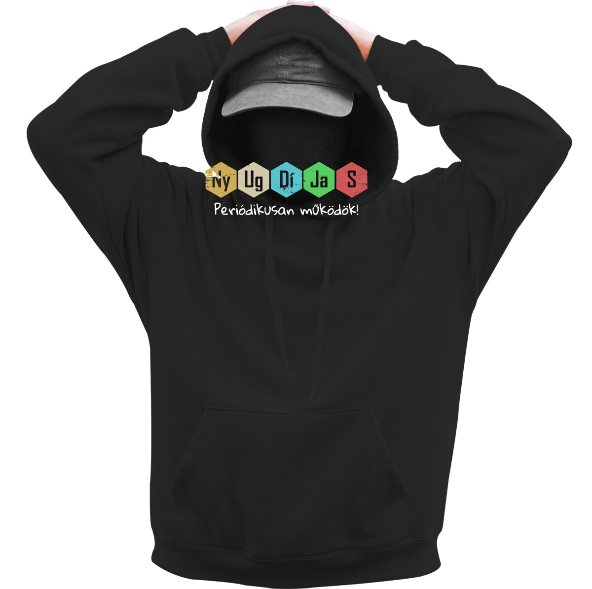 Kapucnis belebújós pulóver