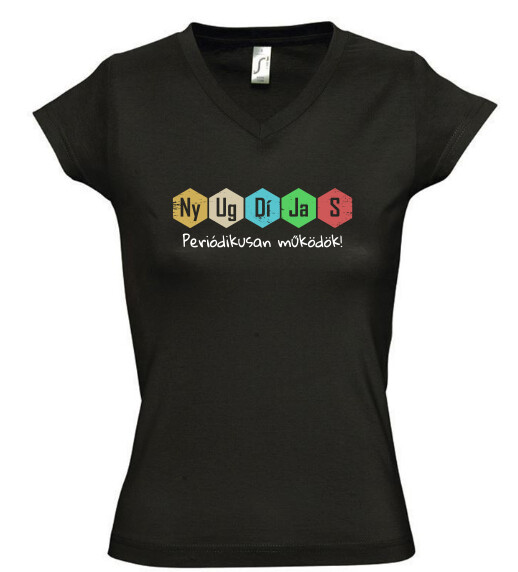 Női V nyakú póló